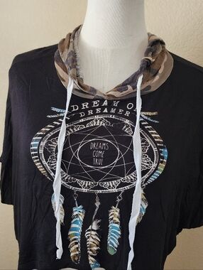 Graphic Dreamcatcher hoodie crop top